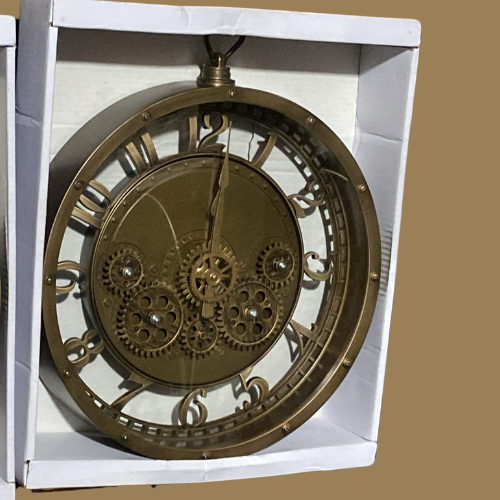 Steampunk Gear Wall Clock With Moving Gears
