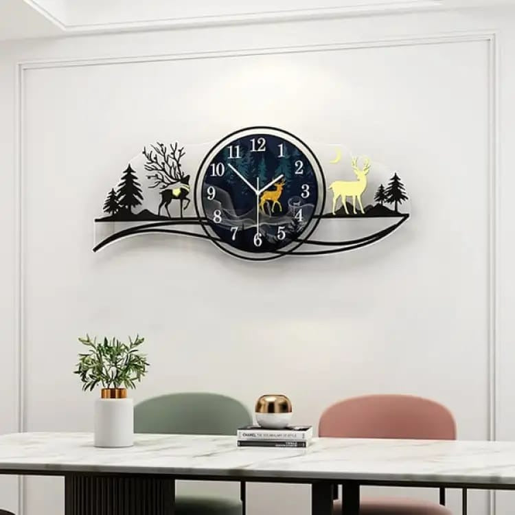 3d Wood Wall Clock With Light