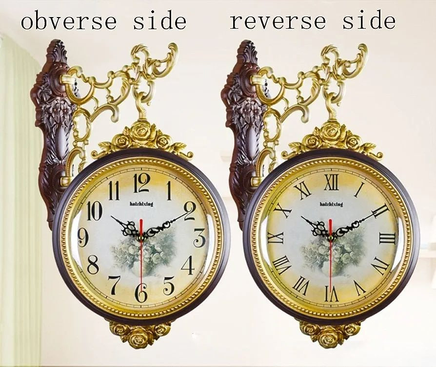 Double-Sided Hanging Wall Clock