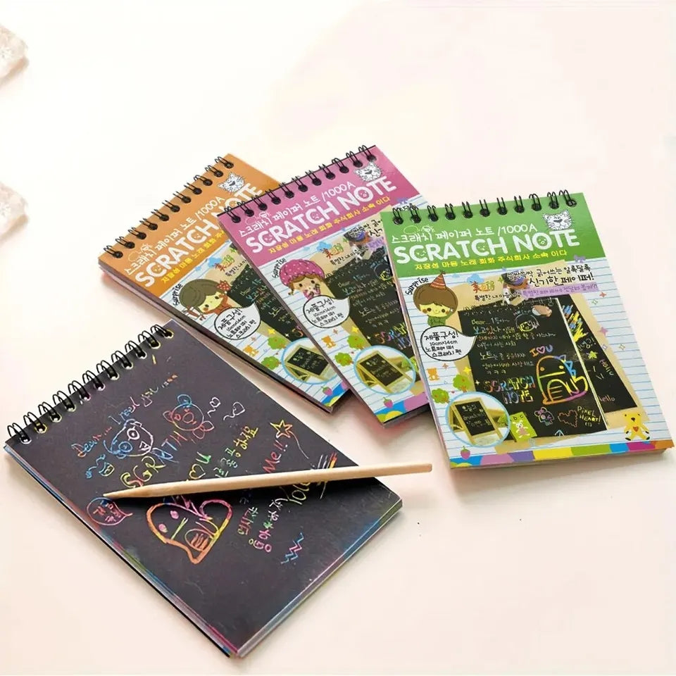 Art & Craft 1Pcs Magic Color Rainbow Scratch Paper Note Book