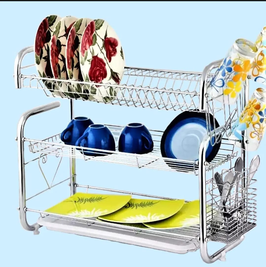 Dishrack Plate Dish Spoon Fork Bowl Cup Drain Rack Kitchen Organizer