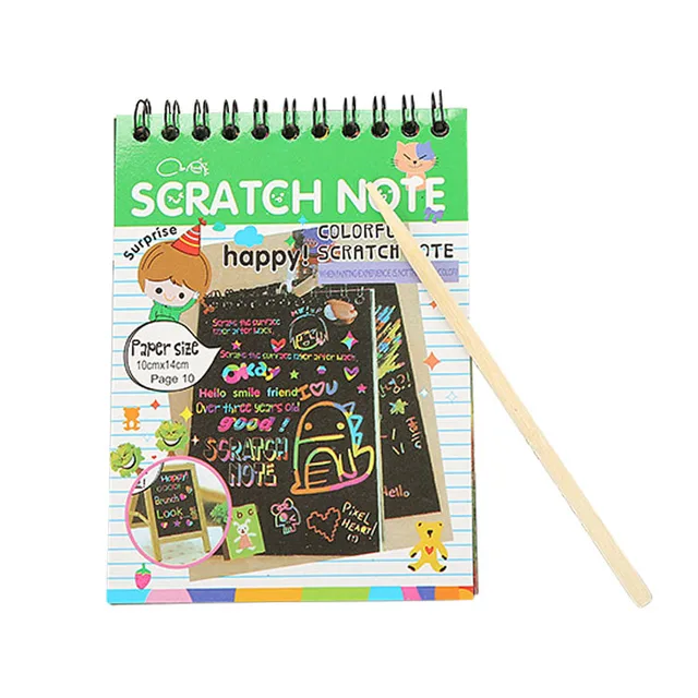 Art & Craft 1Pcs Magic Color Rainbow Scratch Paper Note Book