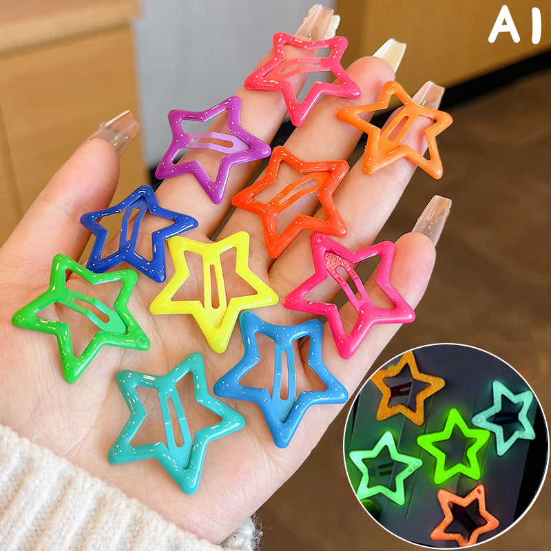 6Pcs Colorful Star BB Hair Clips for Girls