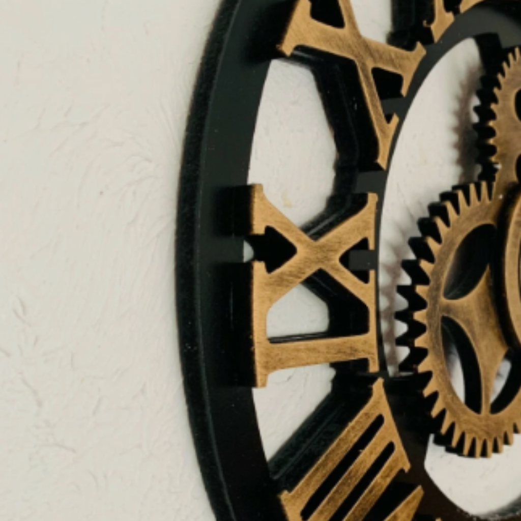 3D vintage roman numeral wall clock