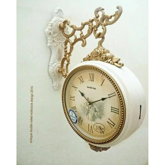 Double Sided Wall Clock - Gold