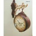 Double Sided Wall Clock - Brown