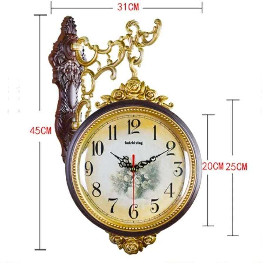 Double-Sided Hanging Wall Clock